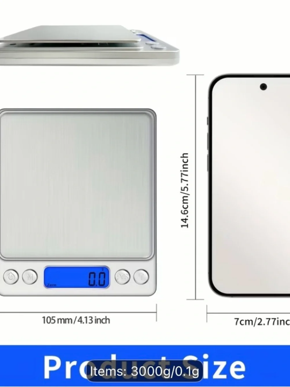 Amazon Silver Digital Kitchen Scale with Clear Removable Tray